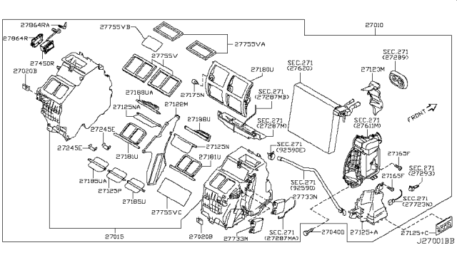 2010 Infiniti G37 Heater & Blower Unit Diagram 5