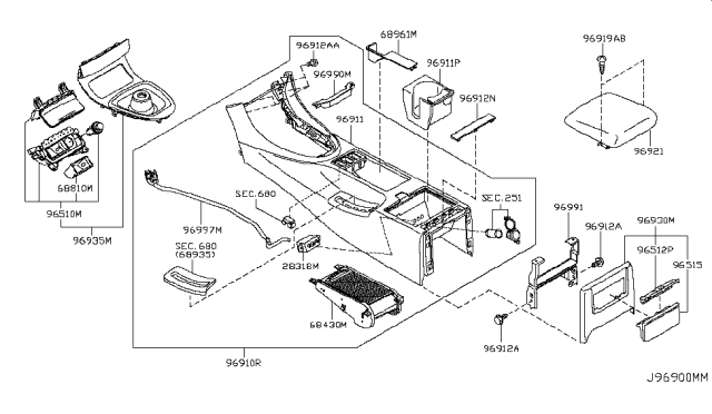 2007 Infiniti G35 Console Box Diagram 4