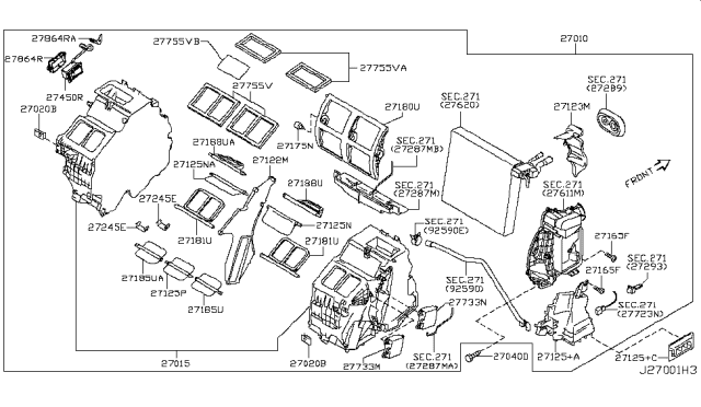 2012 Infiniti G37 Heater & Blower Unit Diagram 2