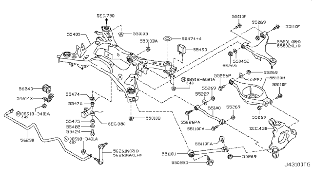 2008 Infiniti G37 Rear Suspension Diagram 2