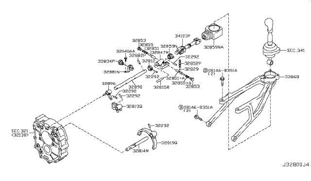 2008 Infiniti G35 Transmission Shift        Control Diagram 1