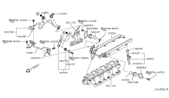 2008 Infiniti G37 Clamp-Injector Diagram for 17571-7Y000