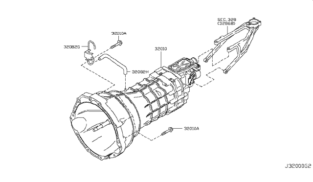 2011 Infiniti G25 Manual Transmission, Transaxle & Fitting Diagram