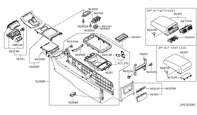 2008 Infiniti G35 Console Box Diagram 1