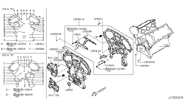 2007 Infiniti G35 Front Cover,Vacuum Pump & Fitting Diagram 2