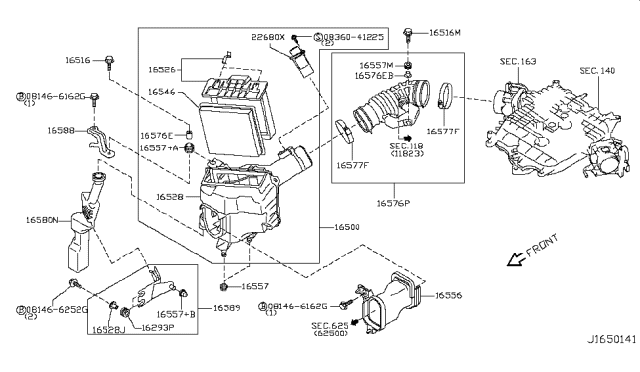 2010 Infiniti G37 Sedan Air Cleaner Diagram 8