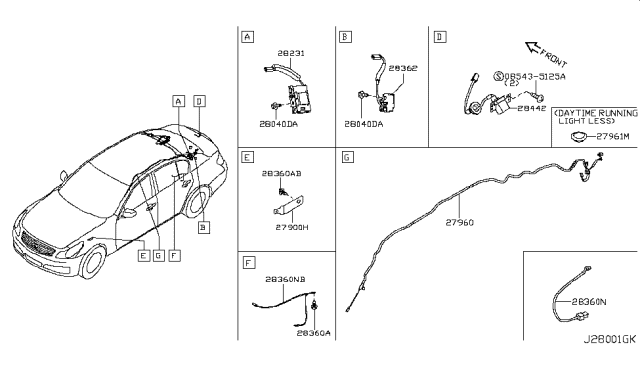 2010 Infiniti G37 Audio & Visual Diagram 3