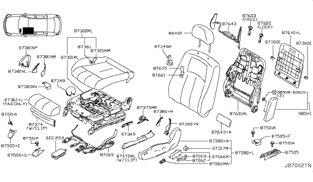 2009 Infiniti G37 Front Seat Diagram 6