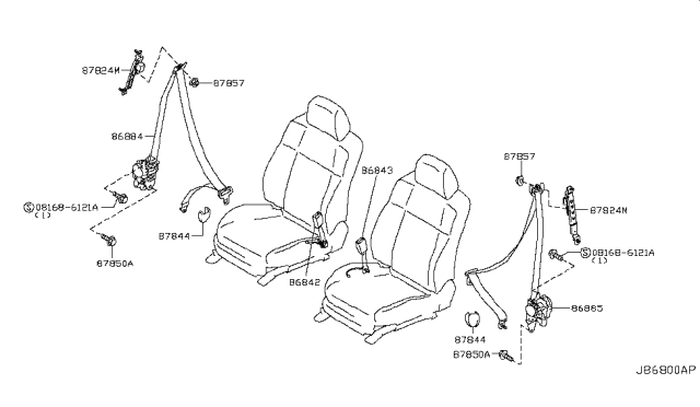 2008 Infiniti G37 Front Seat Belt Diagram