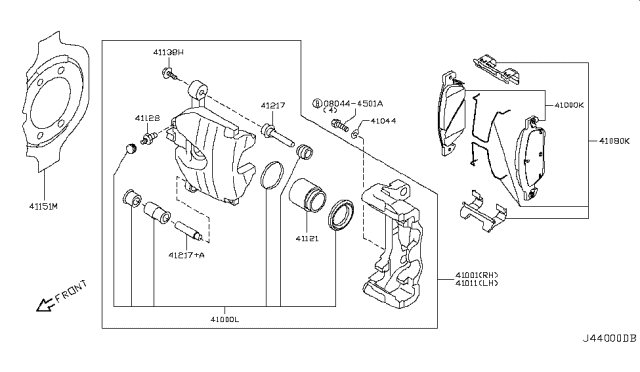 2009 Infiniti G37 Sedan Front Brake Diagram 2