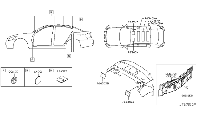 2015 Infiniti Q40 Body Side Fitting Diagram 3
