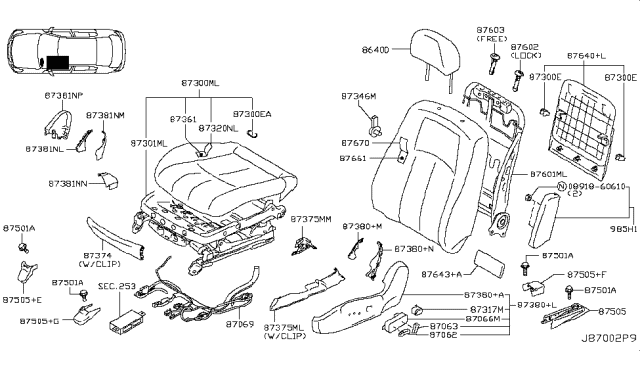 2011 Infiniti G25 Front Seat Diagram 2