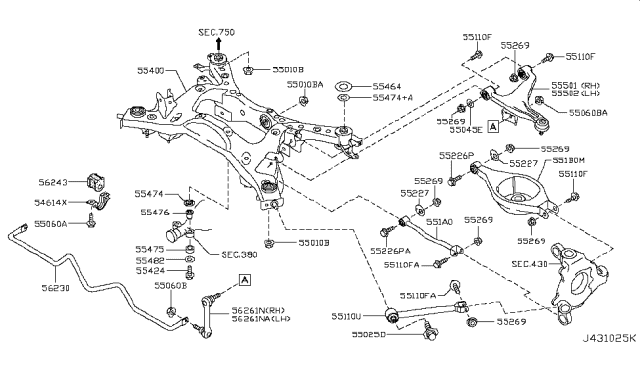2015 Infiniti Q40 Rear Suspension Diagram 4