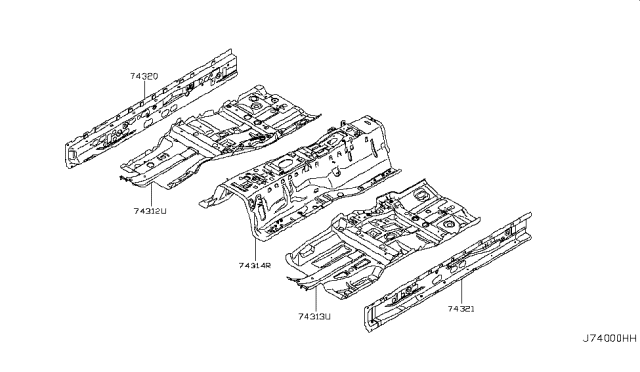 2015 Infiniti Q40 Floor Panel Diagram 1