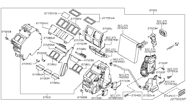 2015 Infiniti Q40 Heater & Blower Unit Diagram 3