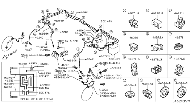 2013 Infiniti G37 Brake Piping & Control Diagram 4