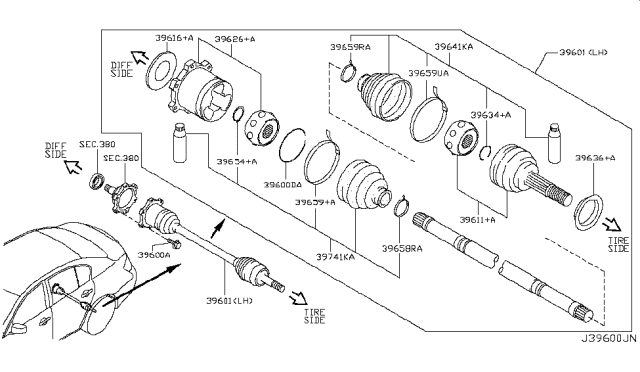 2012 Infiniti G25 Rear Drive Shaft Diagram 1