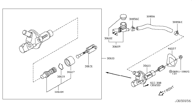 2015 Infiniti Q40 Clutch Master Cylinder Diagram