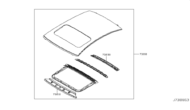 2008 Infiniti G35 Sedan Roof Panel & Fitting Diagram 3