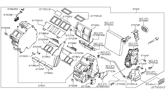 2015 Infiniti Q40 Heater & Blower Unit Diagram 2