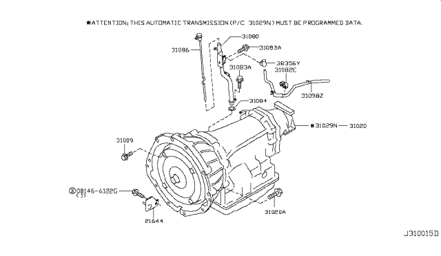 2008 Infiniti G35 Auto Transmission,Transaxle & Fitting Diagram 1