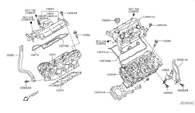 2011 Infiniti G25 Cylinder Head & Rocker Cover Diagram 2