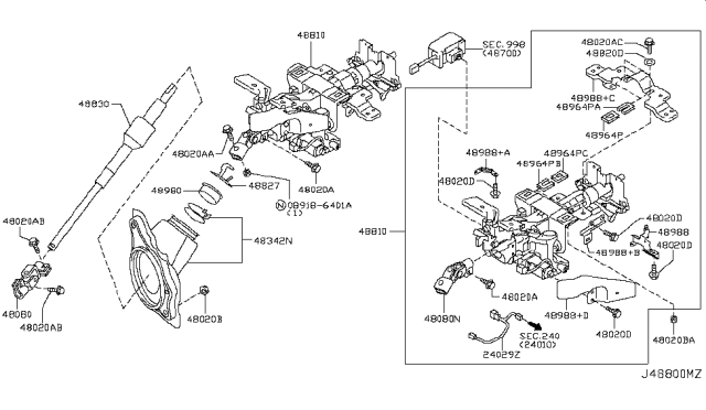 2010 Infiniti G37 Steering Column Diagram 3