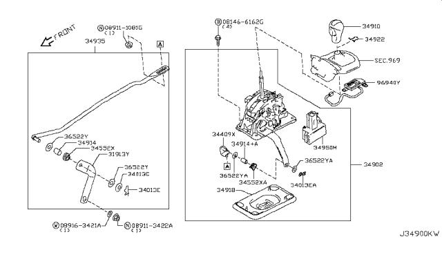 2008 Infiniti G35 Sedan Auto Transmission Control Device Diagram 4