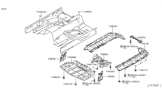 2008 Infiniti G35 Floor Fitting Diagram 2