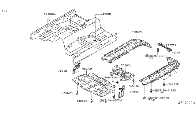 2010 Infiniti G37 Sedan Floor Fitting Diagram 3