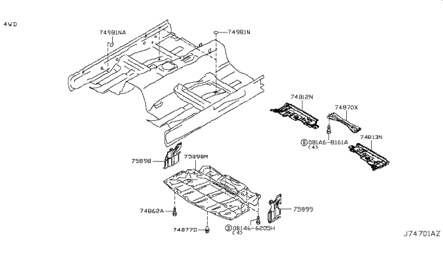 2015 Infiniti Q40 Floor Fitting Diagram 4