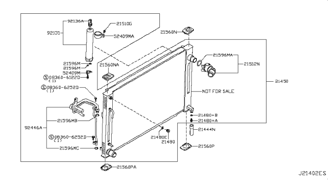 2010 Infiniti G37 Radiator,Shroud & Inverter Cooling Diagram 9
