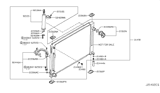 2011 Infiniti G37 Radiator,Shroud & Inverter Cooling Diagram 9