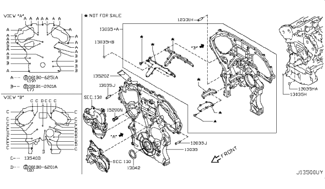 2008 Infiniti G35 Front Cover,Vacuum Pump & Fitting Diagram 3