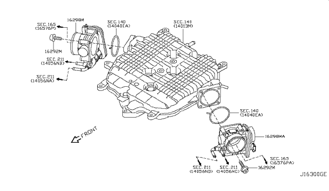 2007 Infiniti G35 Bolt-Chamber Diagram for 16122-JK20A