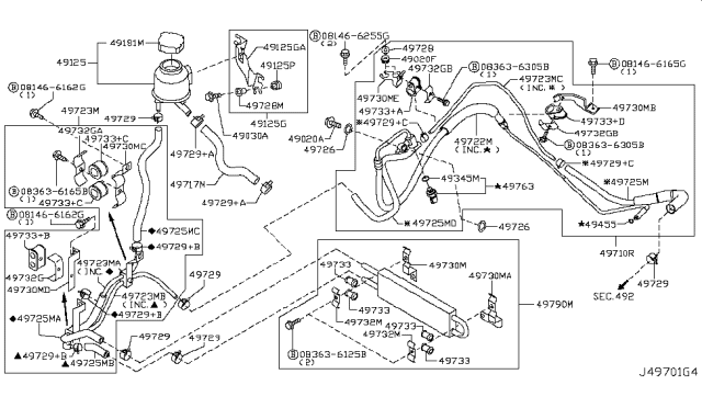 2008 Infiniti G35 Sedan Power Steering Piping Diagram 5