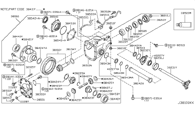 2009 Infiniti G37 Front Final Drive Diagram