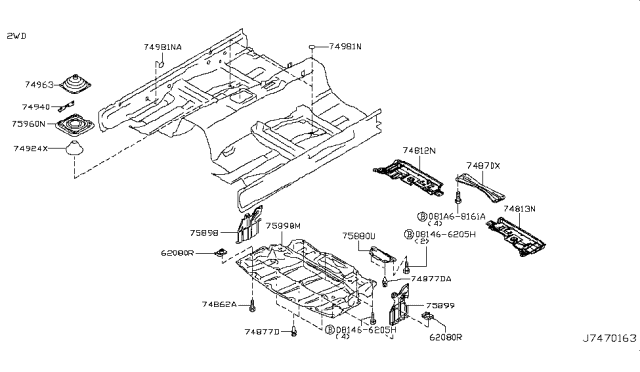 2015 Infiniti Q40 Floor Fitting Diagram 1