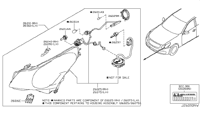 2010 Infiniti G37 Headlamp Diagram 1