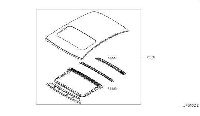 2015 Infiniti Q40 Roof Panel & Fitting Diagram 2