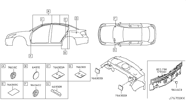 2008 Infiniti G37 Sedan Body Side Fitting Diagram 3