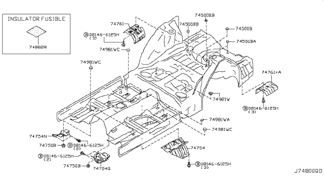 2011 Infiniti G25 Floor Fitting Diagram 9