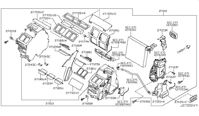2008 Infiniti G37 Sedan Heater & Blower Unit Diagram 2