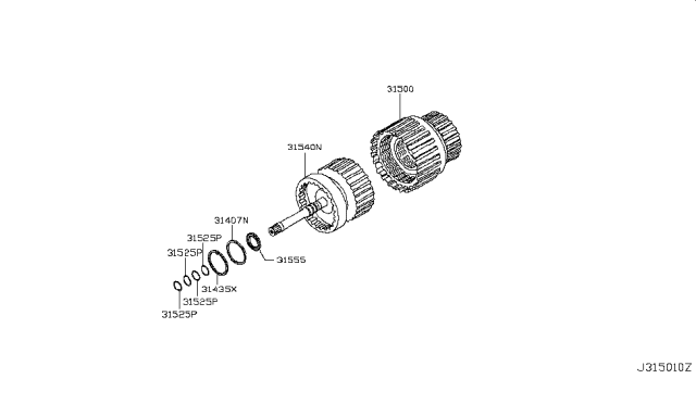 2008 Infiniti G35 Clutch & Band Servo Diagram 2