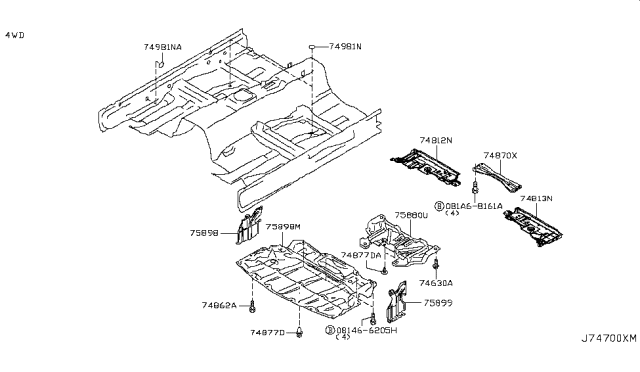 2015 Infiniti Q40 Floor Fitting Diagram 4