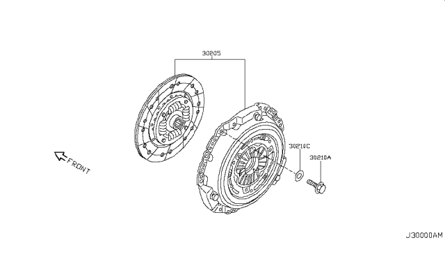 2008 Infiniti G35 Cover Assembly-Clutch,With Disc Diagram for 30205-JK40A