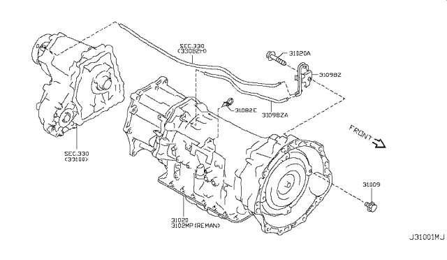 2011 Infiniti G25 Auto Transmission,Transaxle & Fitting Diagram 6