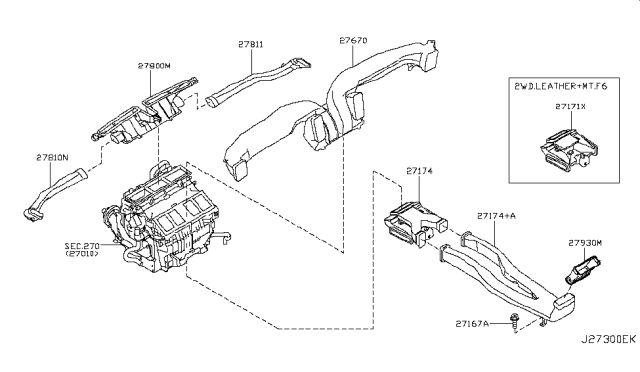 2015 Infiniti Q40 Nozzle & Duct Diagram 2