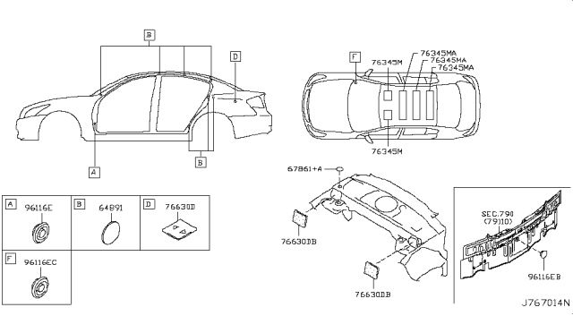 2015 Infiniti Q40 Body Side Fitting Diagram 3