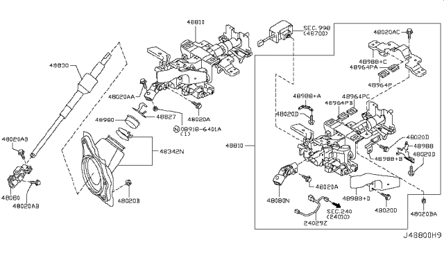 2008 Infiniti G37 Steering Column Diagram 5